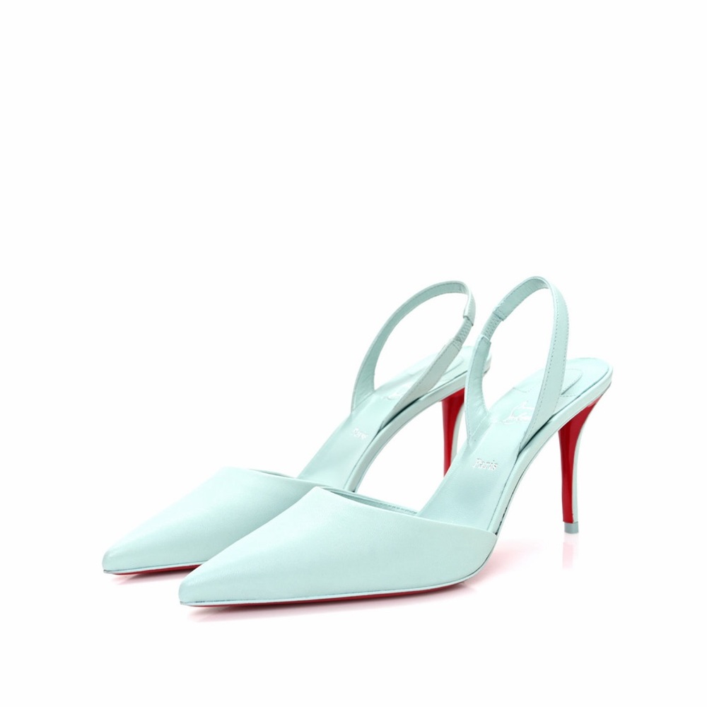 Christian Louboutin Blue Heels Pumps Slingback Apostropha Iceberg 10–10.5 🟡